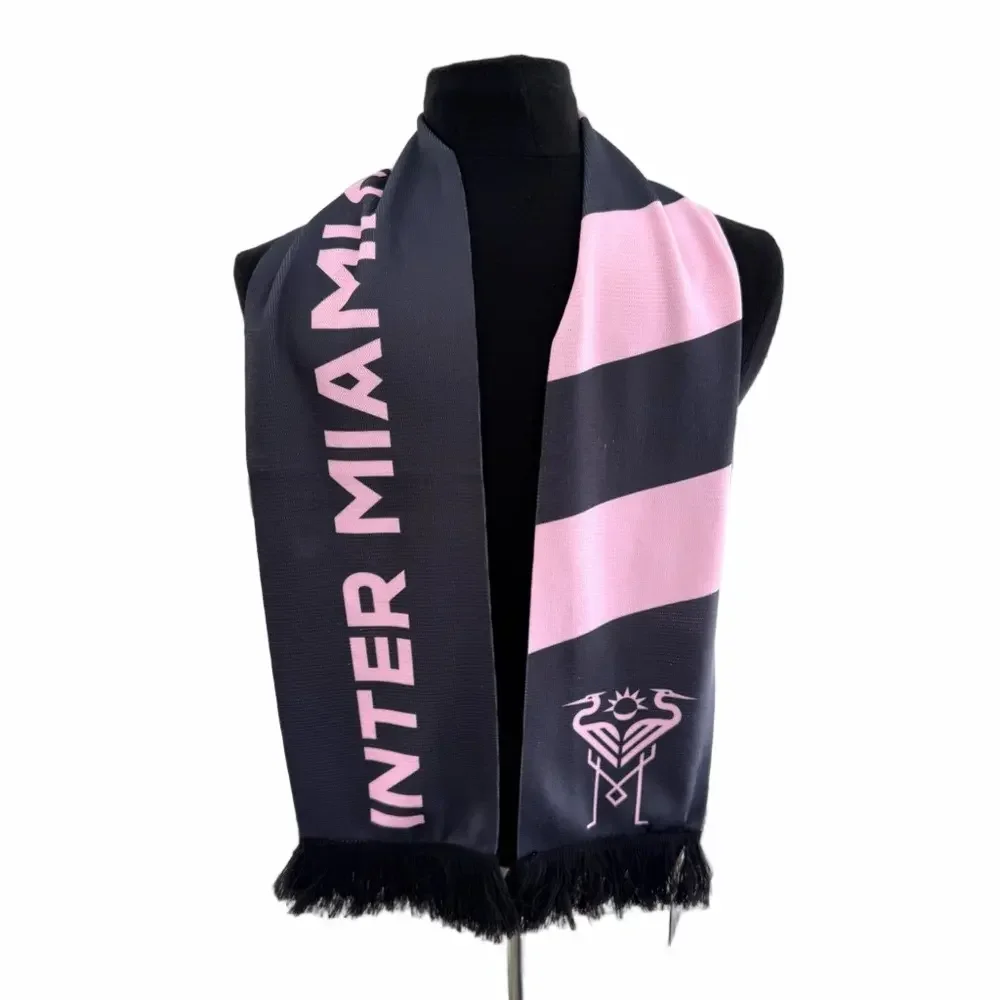 Ruffneck MLS Soccer Intermiami CF Scarf Dark Gray Pink Flamingo NEW 56”